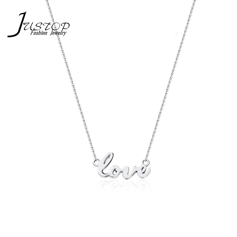 

Free Shipping Solid Sterling Silver Plated"Love" Pendant Necklace For Lover Couple Anniversary Engagement Valentine's Day, Gold/silver/rose gold plated