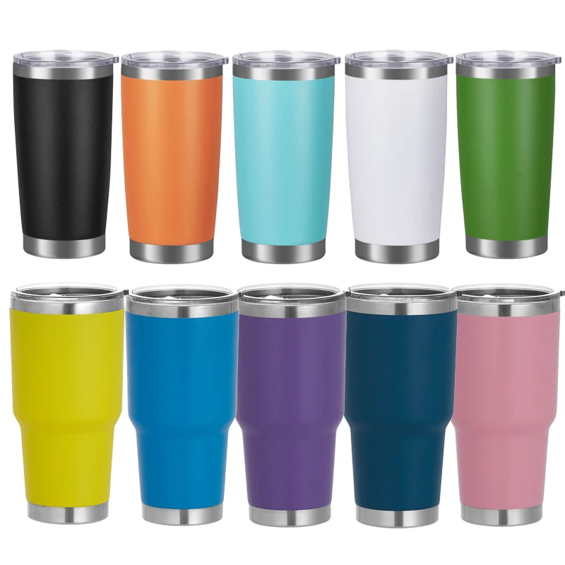 

Reusable BPA Free Blank Vacuum Insulated 20oz 30oz Coffee Mug Cups Double Wall Stainless Steel Tumbler with Lid and Straw, Customized colors acceptable
