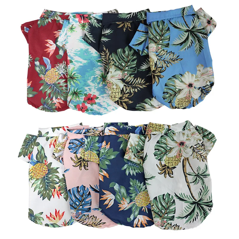 

Wholesale dog hawaiian shirts Style Cotton and Linen Pet big Dog clothes Shirt cat Shirt ropa para perros