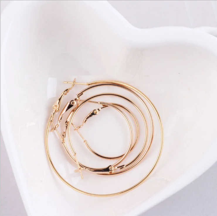 

Hot Sale fashion popular high quality gold silver jewelry big ring earring hoops