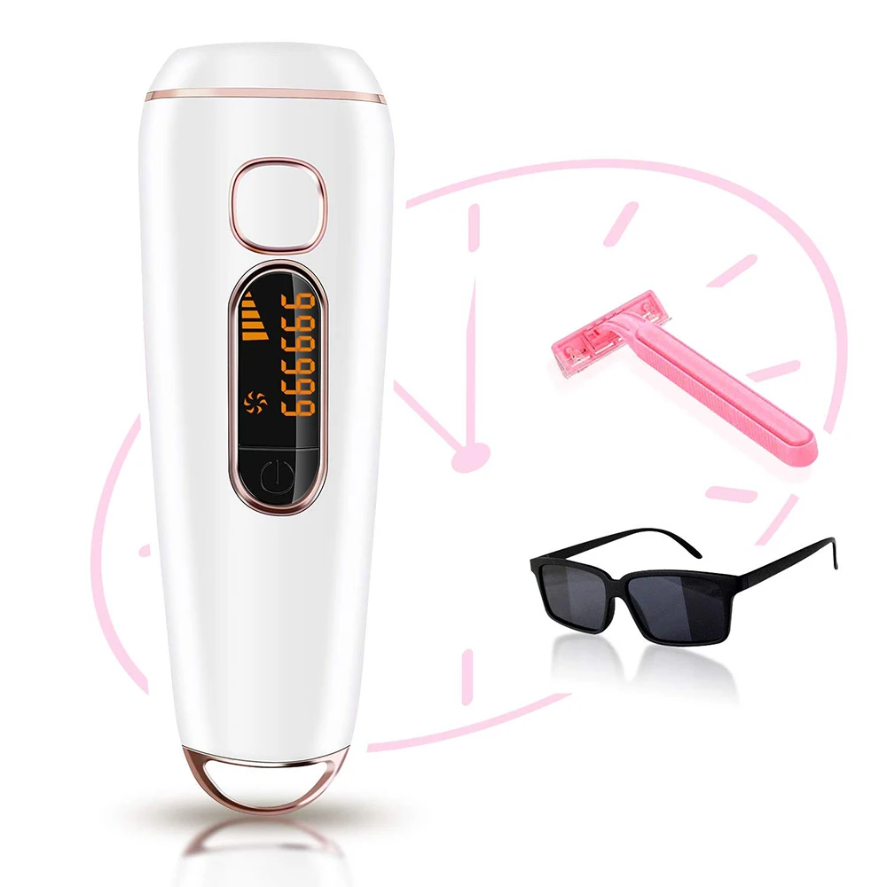 

999999 Flash Professional Permanent Painless Home Mini Use Ipl Hair Laser Removal Handset, White rose gold color