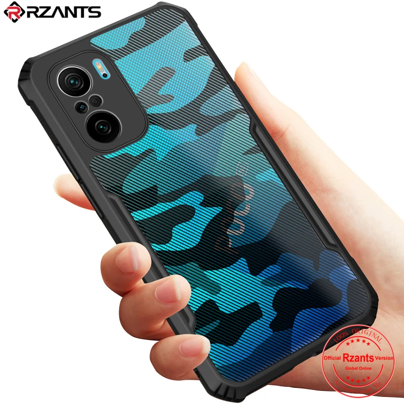 

Rzants For POCO F3 Redmi K40 K40 Pro MI 11i Case Hard [Camouflage Beetle] Hybrid Shockproof Slim Crystal Clear Cover Double