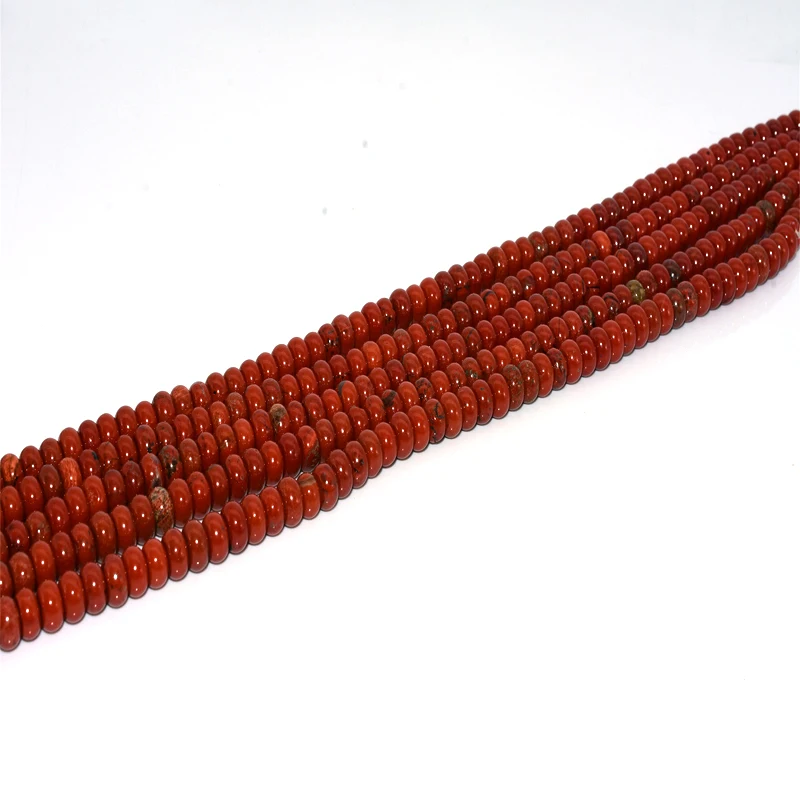 

NAPOLN Gemstone Crystal Rondelle Spacer Beads 4*6/ 5*8mm Red Jasper Abacus Beads
