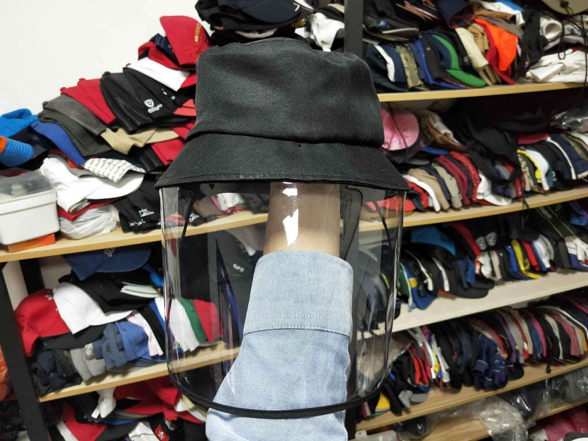 Custom unisex bucket hats outdoor fishing hats with protect pvc sun mask
