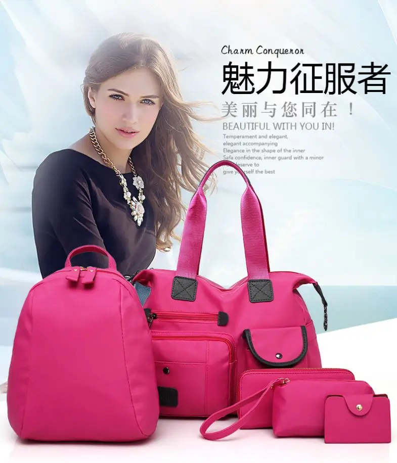 

Hot sale 6 pcs lady set bag Women handbag with shoulder bag+Totes+clutch+key holder