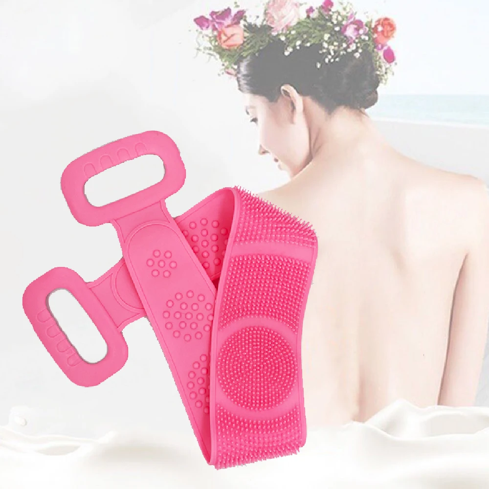 

Washing Rubbing Body Back Easy Foaming Dead Skin Removal Exfoliation Towel Long Silicone Back Scrubber Belt