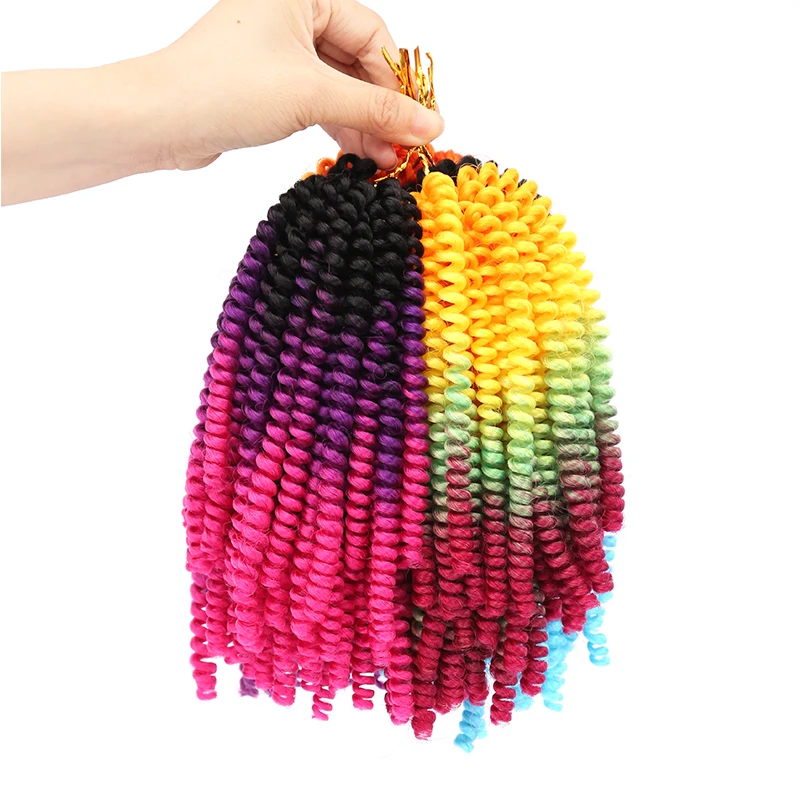 

Hot Sale Natural Color Short Colour Synthetic Spring Twist Hair Wig For Hair Vendors, All colors