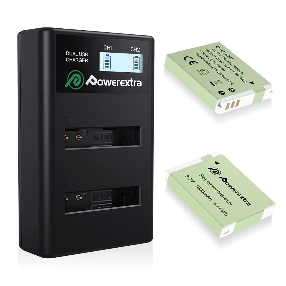 

LCD Display USB Charger Replacement For Canon NB-6L Digital Camera Batteries