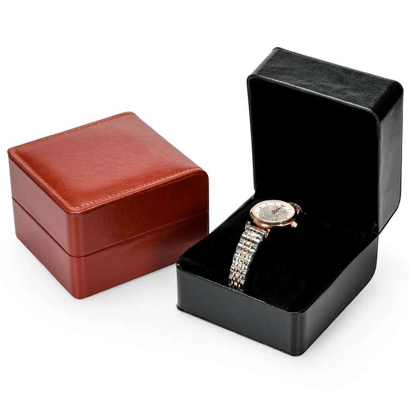 

Watch Box Luxury High Quality Custom Logo Black Cardboard Paper Gift Packaging New Design Custom Square Watch Box, Cmyk