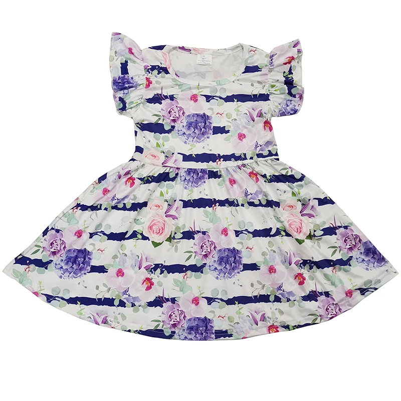 

2020 New design hot selling violet flower beautiful baby girls twirl party fashion free shipping dresses, Picture shows