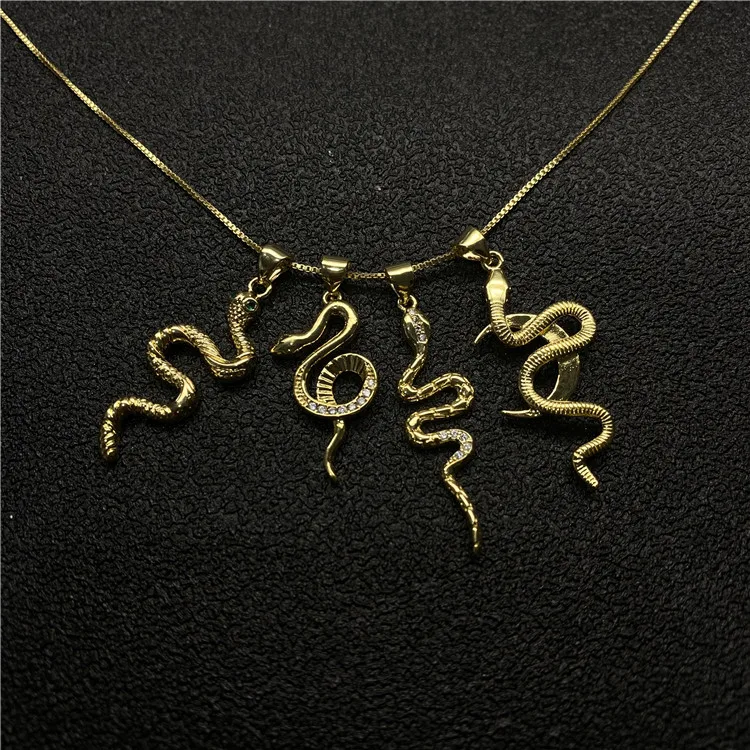 

PF 2021 Wholesale New Vintage Egyptian Pharaoh Snake Necklace 18k Gold-Plated Jewelry Necklace For Men And Women, Like picture