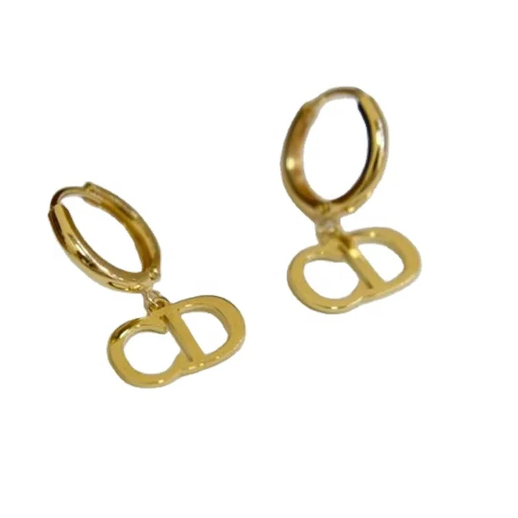 

18K gold Hot style custom women's ear pendants fashion CD Earrings