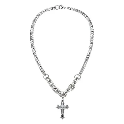 

MSYO New Ins Cross Necklace Fashion Hip Hop Titanium Steel Necklace Exquisite Necklace, As shown in the picture