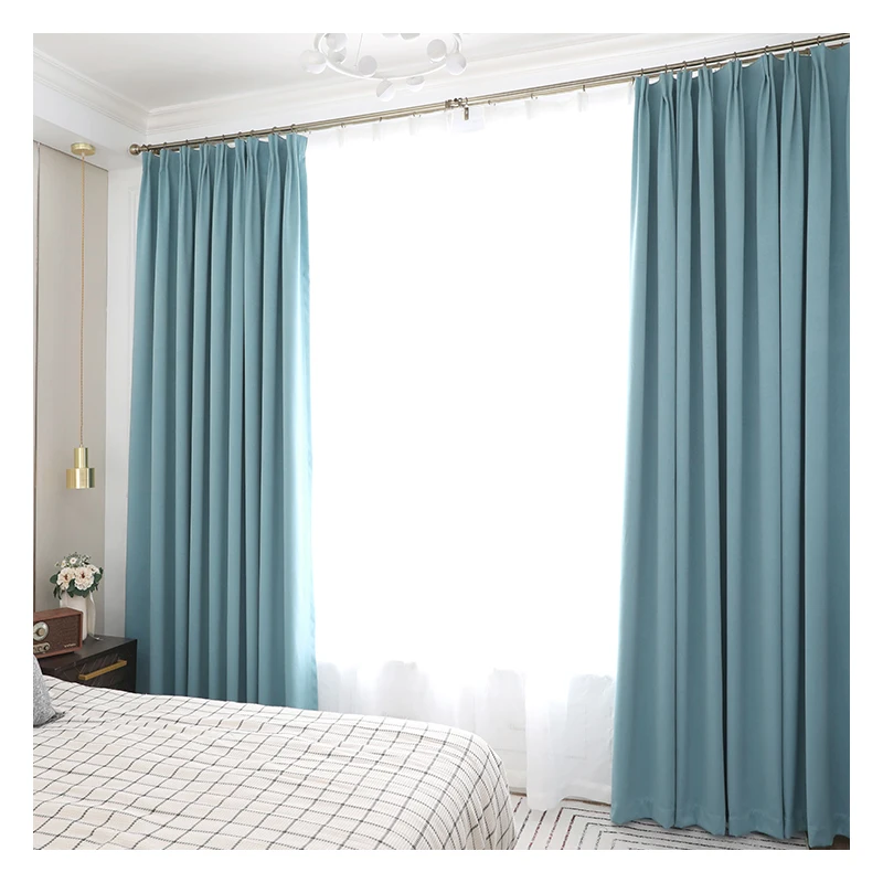 

Innermor Three layers Solid Blackout Curtain For bedroom Home Decor Darpes Faux linen Curtains for living room Customized