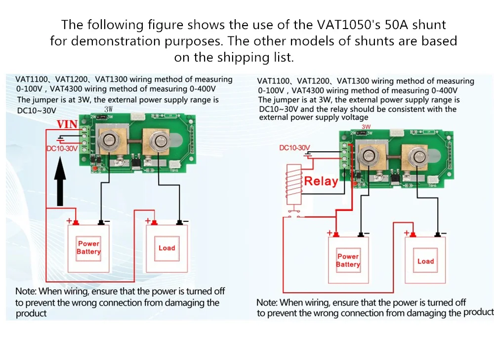 Vat1300 100v 300a Wireless Voltage And Current Meter Car Battery ...