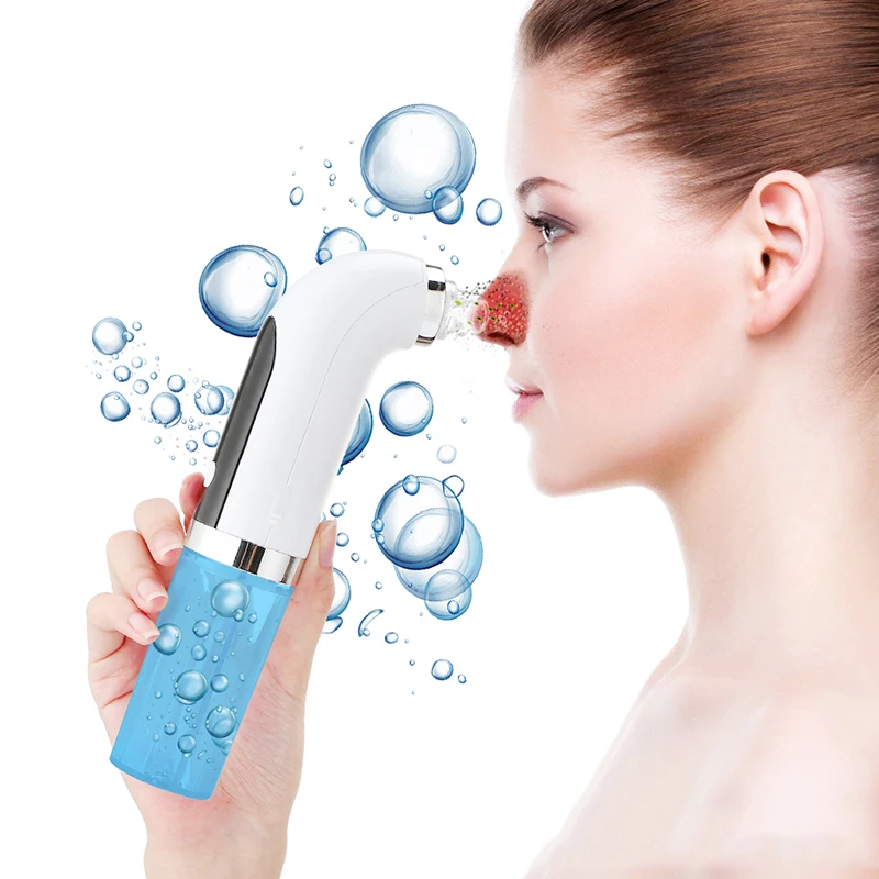 

Skin care custom nose acne comedo hydro facial electric small water pore cleaner vacuum bubble blackhead remover, White