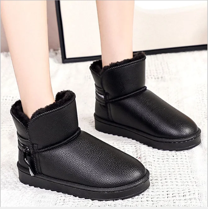 

Snow boots 2021 winter new Korean version plus velvet padded flat round head lazy ladies short boots