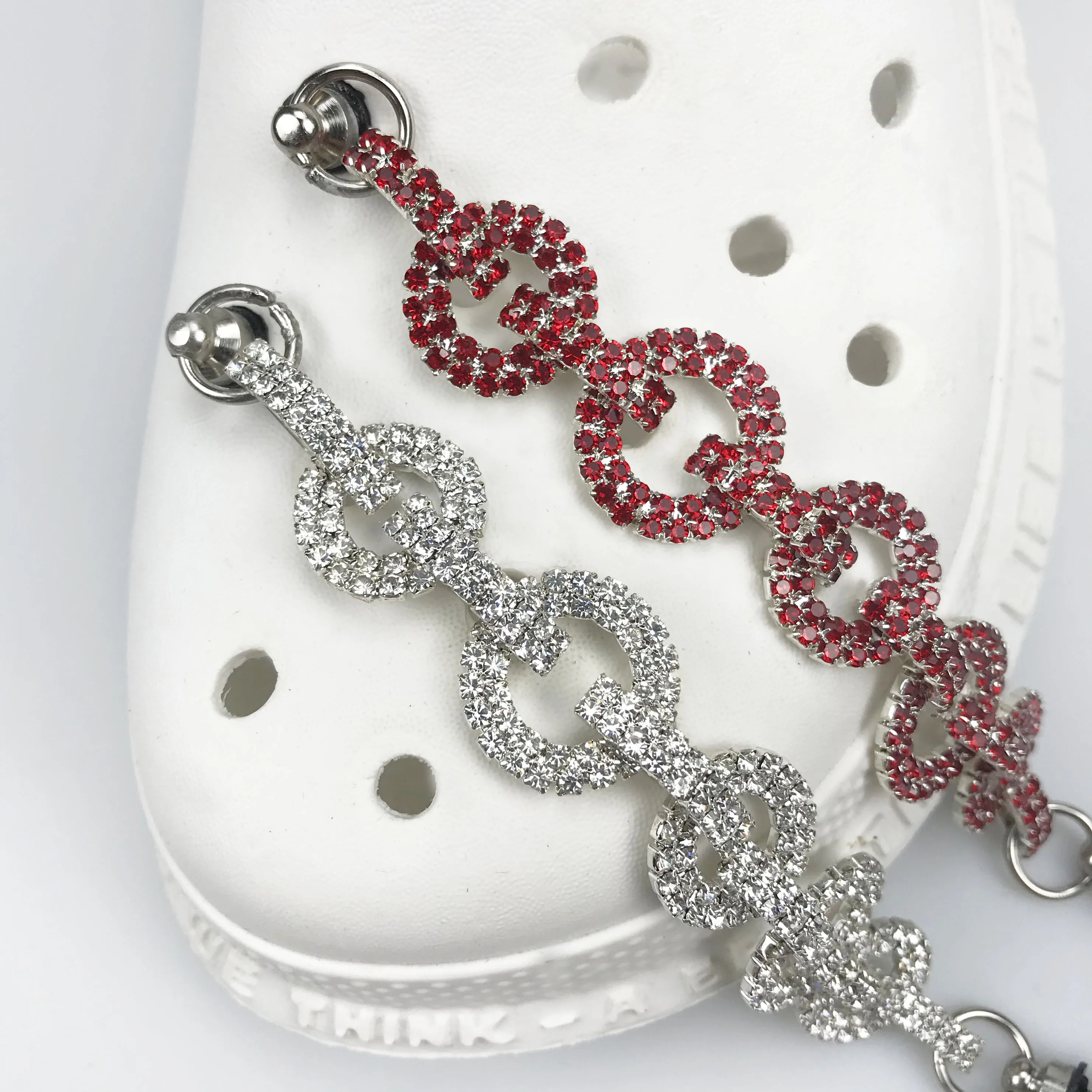 

2021 designer luxury Jewelry metal shoe chains charm for clog shoes decorate