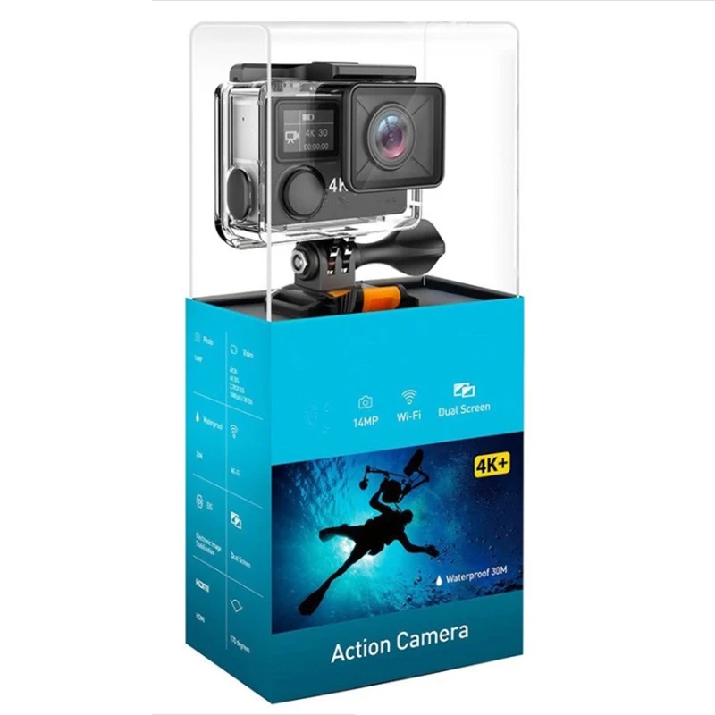 

Hot selling 4K/1080P wifi action camera underwater with go pro Acrylic box wifi SJ7000 action camera