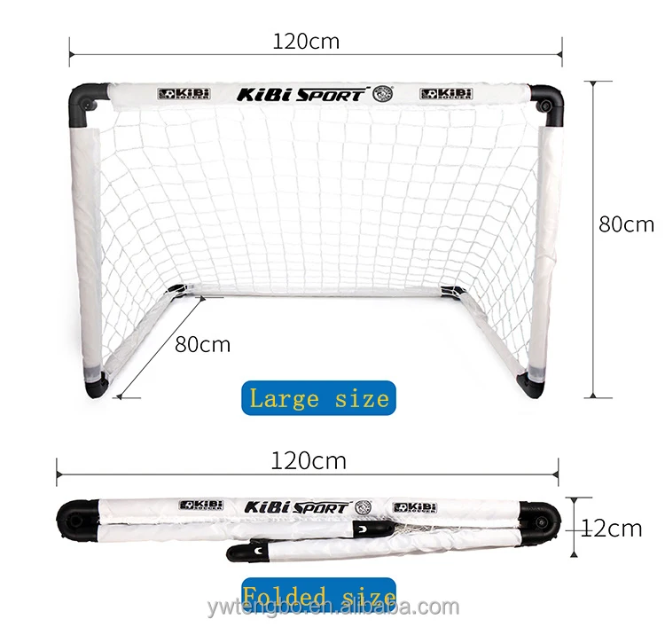 

Wholesale customized quick folding goal double plastic mini football goal Kids Foldable Pop Up Soccer Goal, White, orange or customized