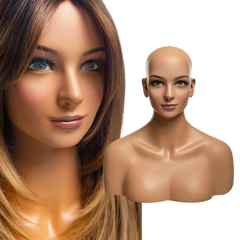 

H19 Mannequin Head Market Makeup Realistic New Jewelry Display Wig Mannequins Head with Shoulder