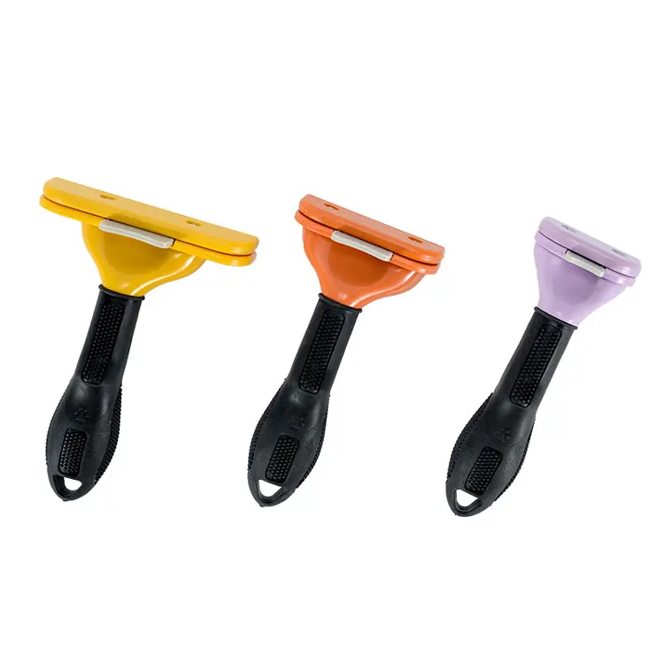 

Pet Grooming Tool Stainless Steel Cat Dog Hair Comb, Purple, yellow, orange