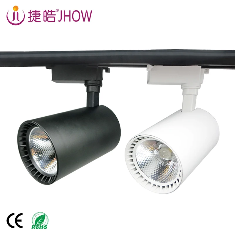 Black White 20W Modern Customized Commercial Adjustable Dimmable  Linear COB LED Spot Track Light Fixture