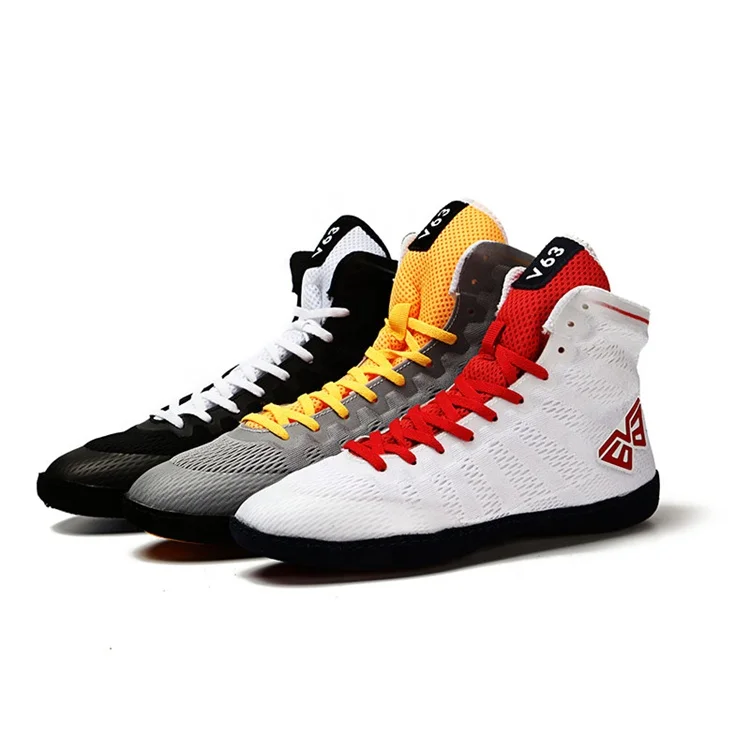 

High Top Breathable Non Slip Wrestling Shoes Custom Boxing Shoes