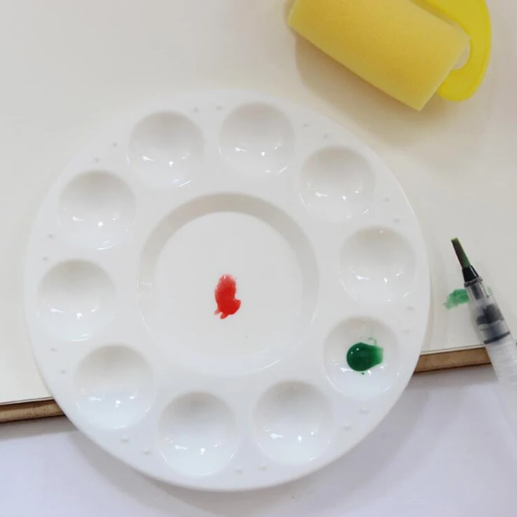 
Xinbowen 10 Wells Acrylic Oil Watercolor White Painting Plastic Palette Artist Paint Palette 