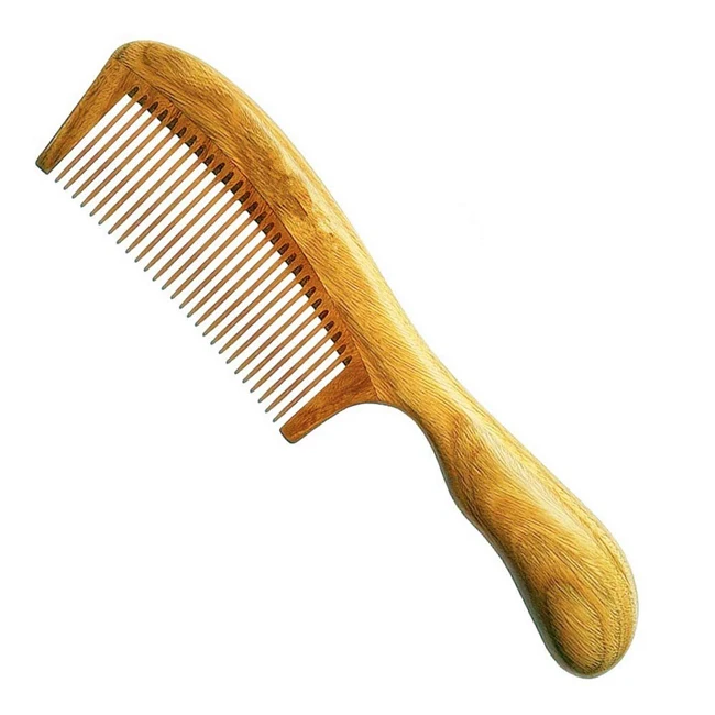 

Private label long handle sandalwood natural wide tooth wooden hair comb for hot sale