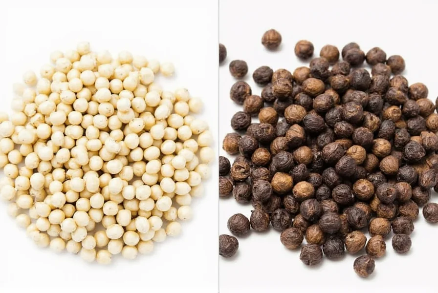 Chef grinding fresh white pepper into a creamy white sauce demonstration