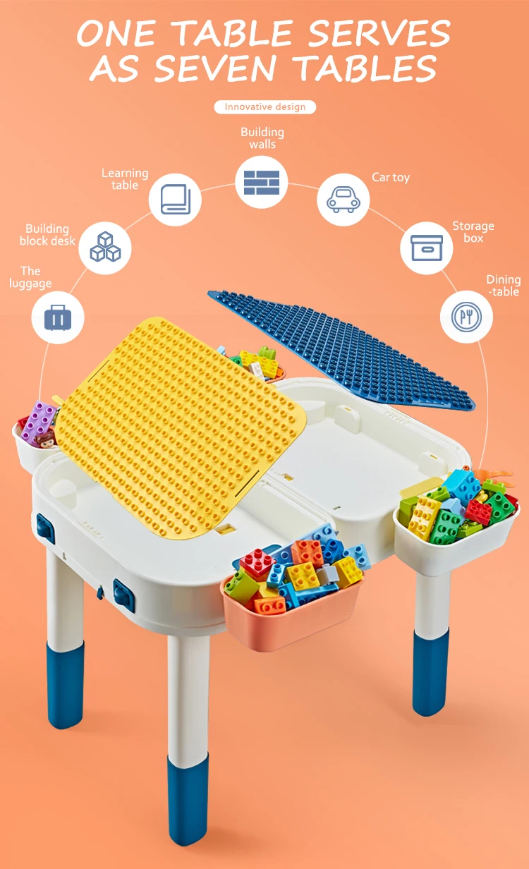 Hw Toys Multifunctional Building Blocks Table With Storage Box