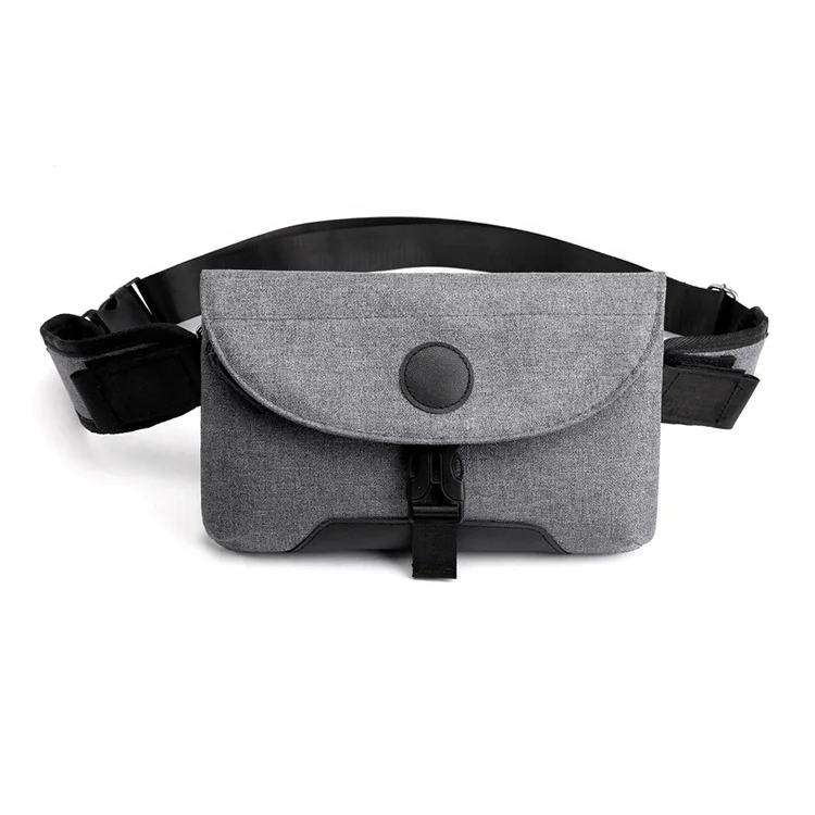 

Small Simple Waterproof Nylon Crossbody Sling Bag Outdoor Sports Chest bag with USB Charging Port, Grey or custom color