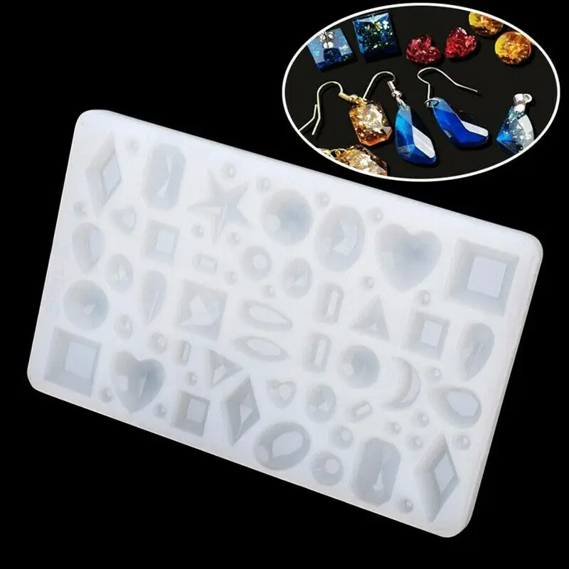 

Silicone Cabochon Making Mold Jewelry Pendant Resin Casting Mould Craft DIY Tool Crystal Epoxy Time Gem Patch, White,pink