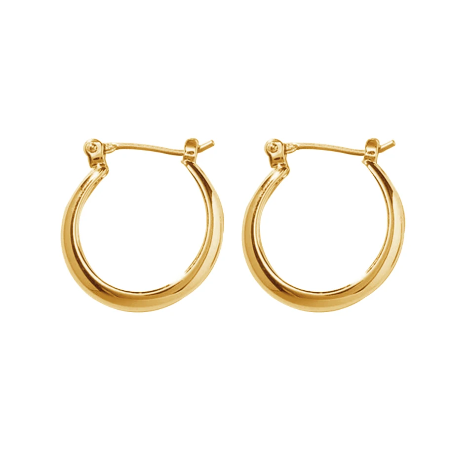 

high polish 14K gold vermeil classic jewelry earrings 925 sterling silver venus endless hoop earrings