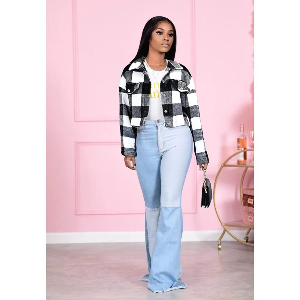 

A1283 - women fashion causal plaid jacket