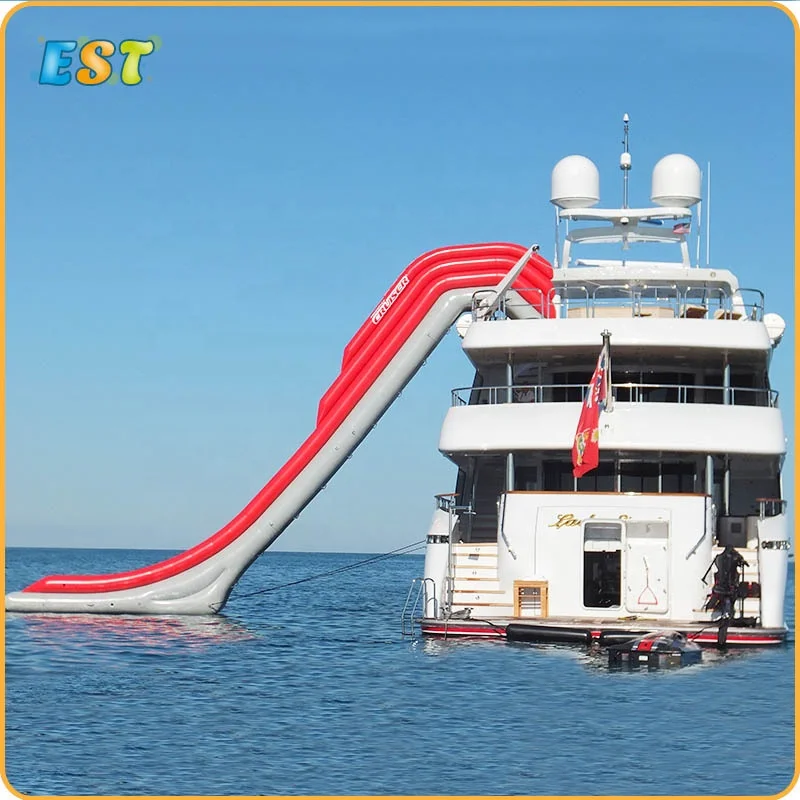 

Inflatable Water Slide Yacht Slide Water Slide For Ocean Yacht Boat, Blue, white, yellow, green