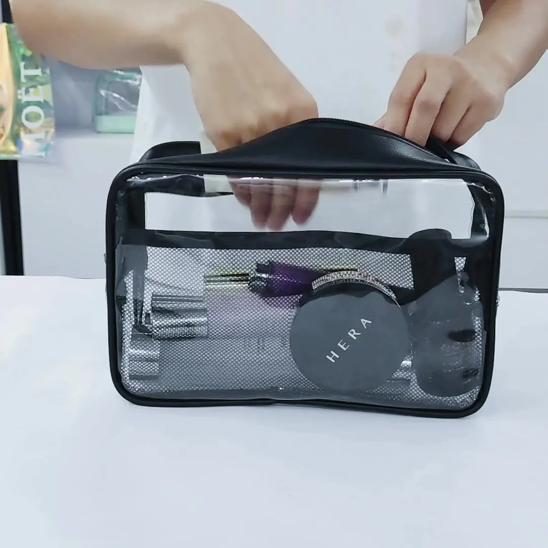 

Custom Logo Vinyl Personalized Printed Clear PVC Transparent Plastic Cosmetic Bag, Picture