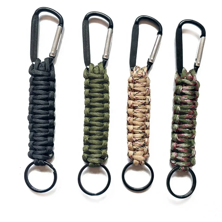 

Handmade EDC Tool Weave Outdoor survival 550 Nylon Paracord Keyring&Carabiner, Customized color