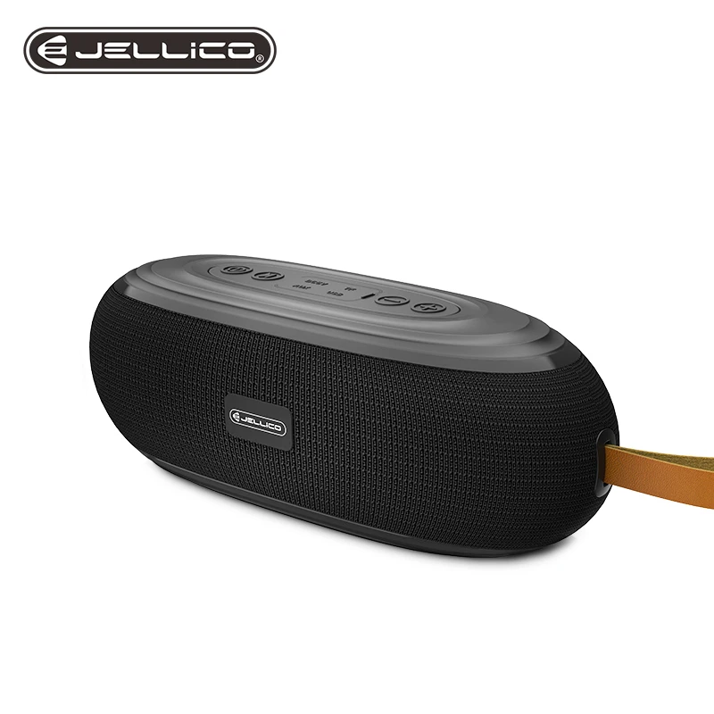 

New Design BT Smart Speaker with Leather Lanyard 360 Surround Bass Speaker Wireless Speaker BT, Black/red
