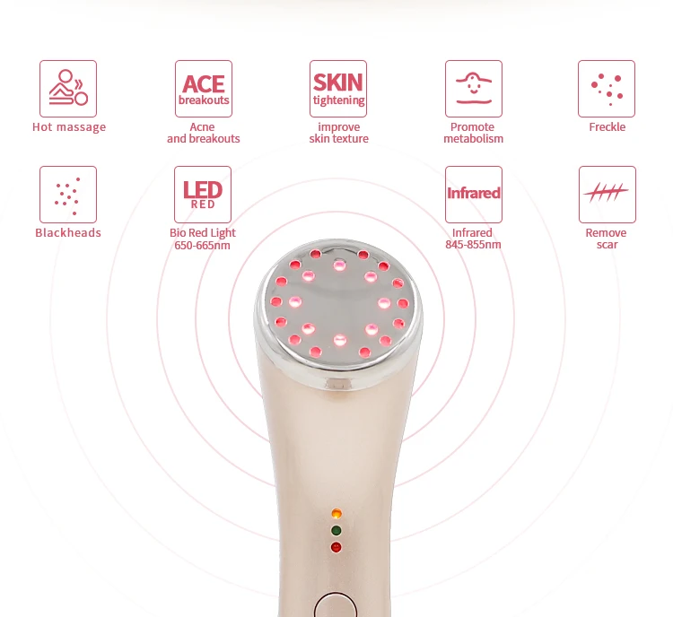 

multi-function Infrared skin rejuvenation LED Light Therapy Device hot massage anti-age anti- wrinkle home use