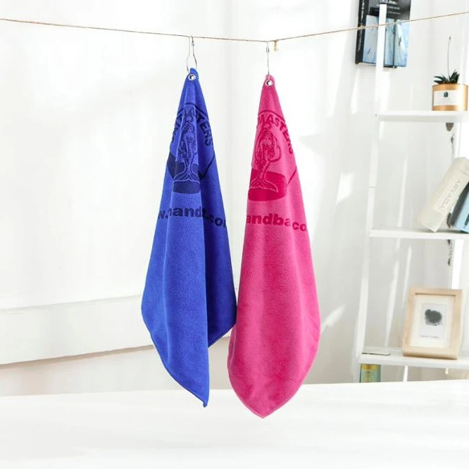 

Custom golf towel size color can be customized as your design. Printed or sublimation, Pink,blue,purple,customized color