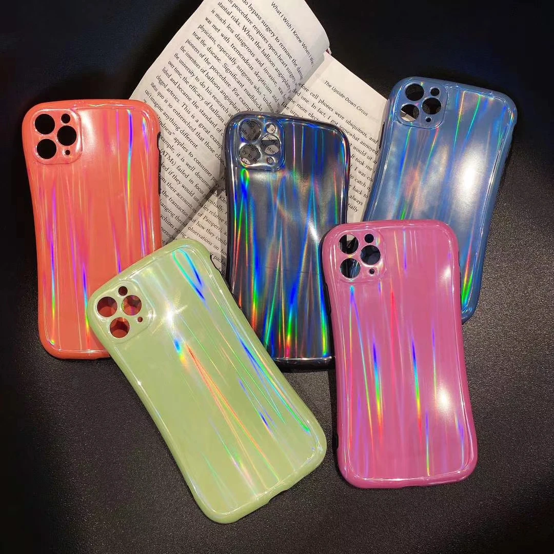 

Fashion brand laser AND rainbow cloud dreamlike color Lens protection IMD Silicone Soft 2020 New Phone Case Cover for iPhone 11, Black