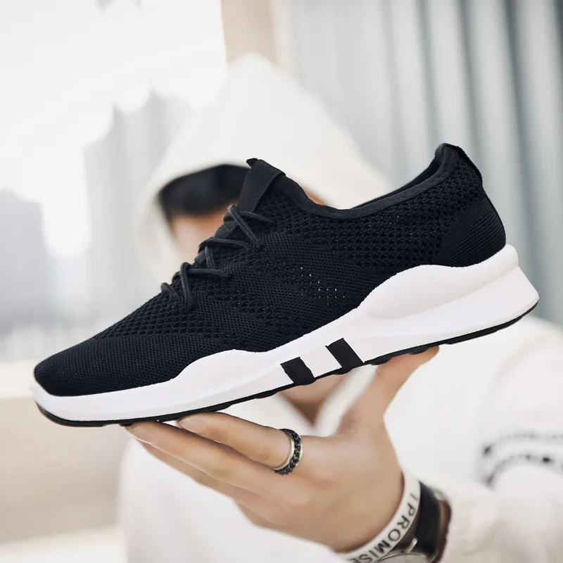 

Factory direct autumn new fashion sports running shoes flying woven breathable mesh men's casual sneakers, As the picture show