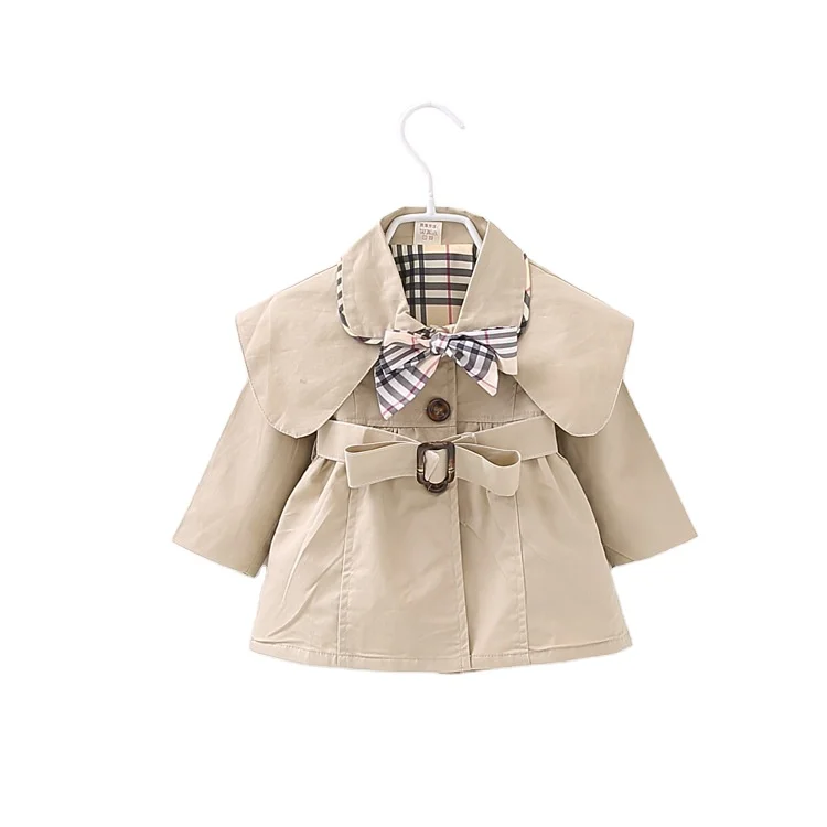 

Wholesale Autumn New Style Korea Edition Girl Winter Belt Coat Jacket Solid Color 6m to 3y Baby Coat, Picture shows