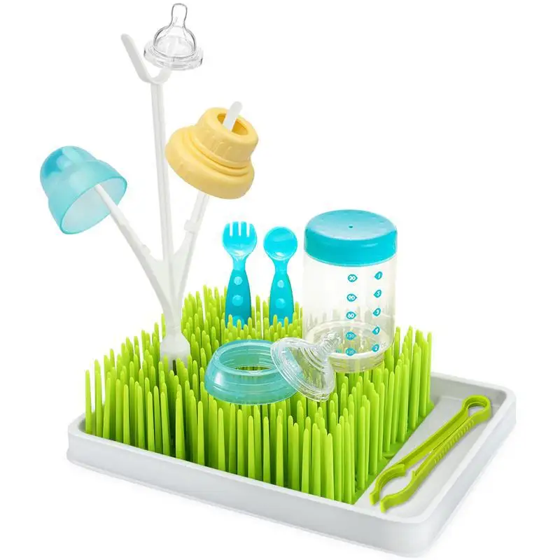 

Wholesale BPA Free Detachable PP Grass Baby Bottle Drying Rack, Green