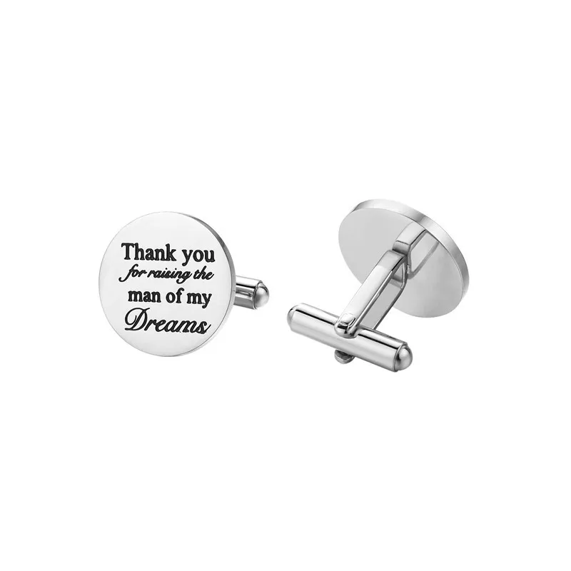 

Amazon hot sale fashion engraved words father of the group men gift cufflinks, Silver