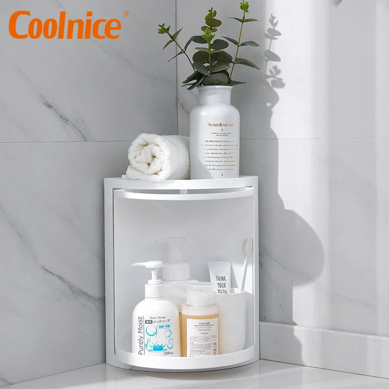 

Shower Caddy Shelves Mountable Rotate Hanging Organizer Corner Shelf Storage Holders Rack Bathroom Shelves Display Racks, White