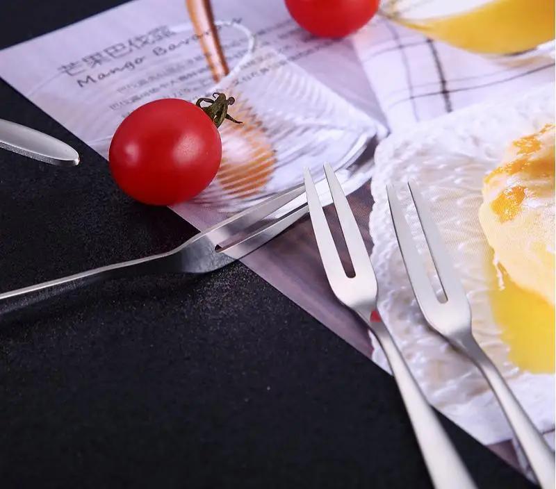 

Factory direct supply cake fork fruit dessert fork silver fork metal tableware