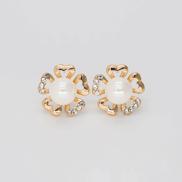 

Popular new style best selling Heart-shaped petals white large pearl earrings fashion jewelry 2020, Gold